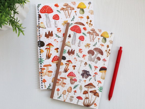 Mushroom Notebook Cottagecore Notebook Cute Sketchbook 