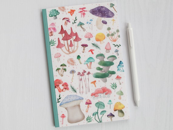 Cute Sketchbook, Mushroom Aesthetic, Colorful Journal, Cottagecore  Notebook, Pretty Journal, Gift for Plant Lovers, Softcover Journal 