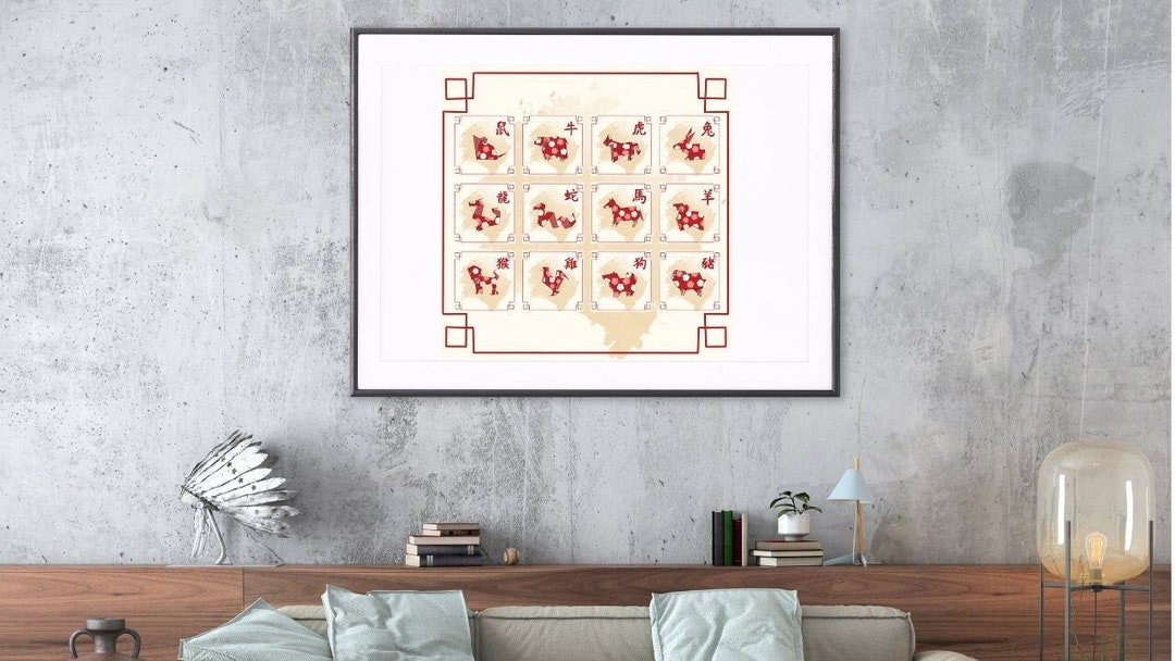 Printable Digital Art Chines Zodiac Sign Room Decor Etsy