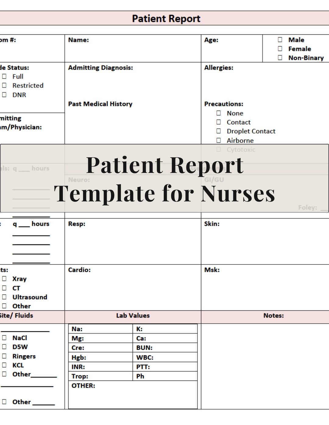 Nursing Report Template Digital Nursing Report Patient Report Nursing Report Template Digital Nursing Report Patient Report