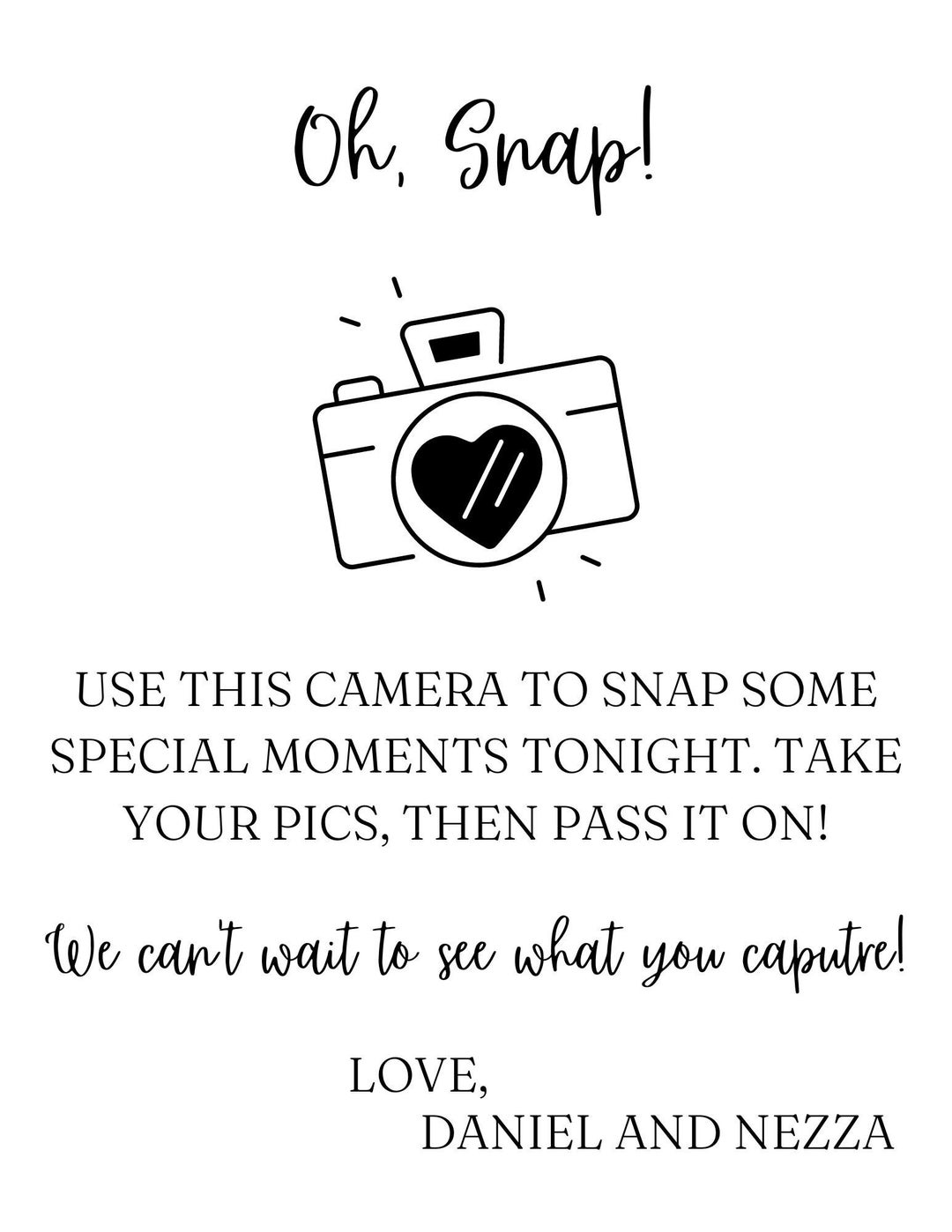 Disposable Camera Sign Digital File Customizable Sign Etsy