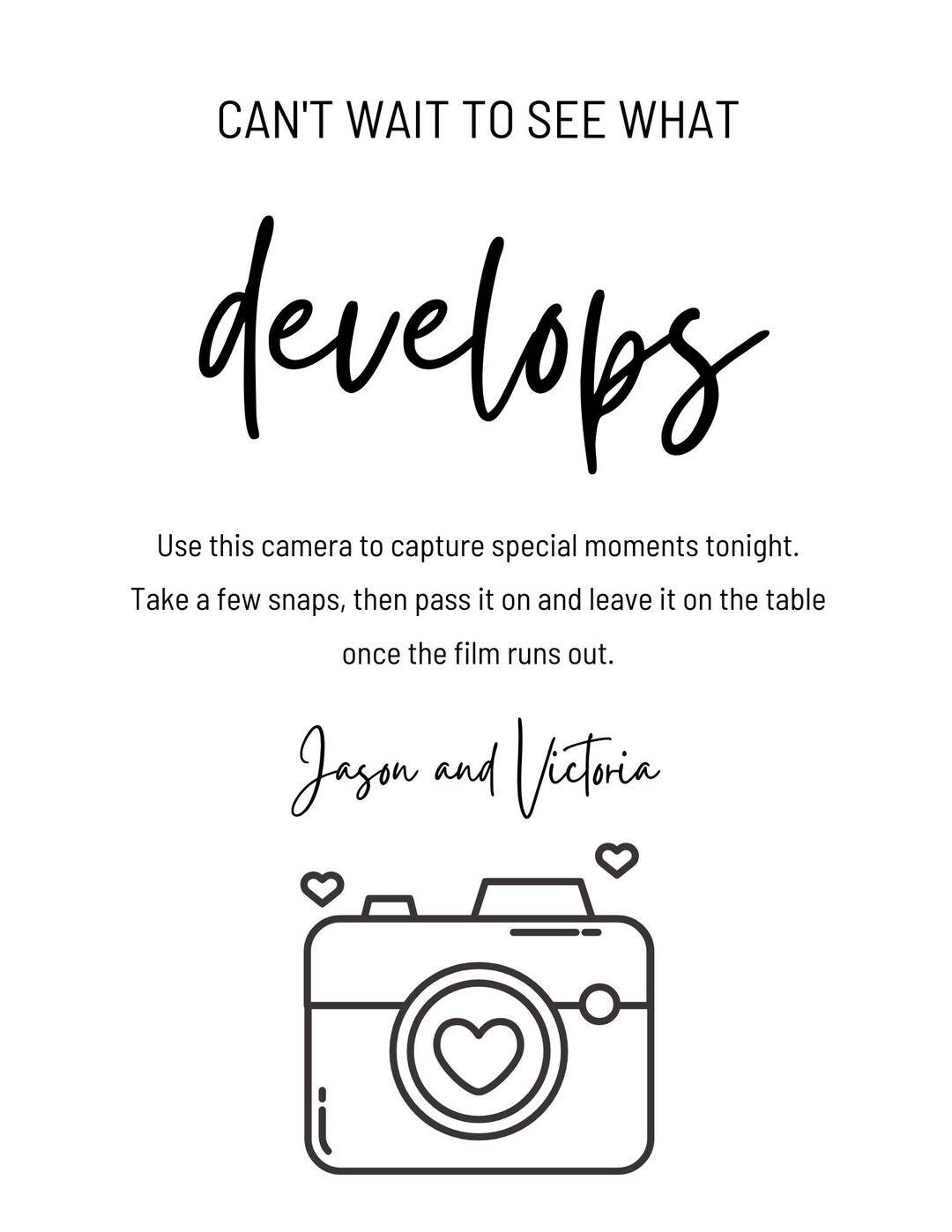 Disposable Camera Sign Etsy