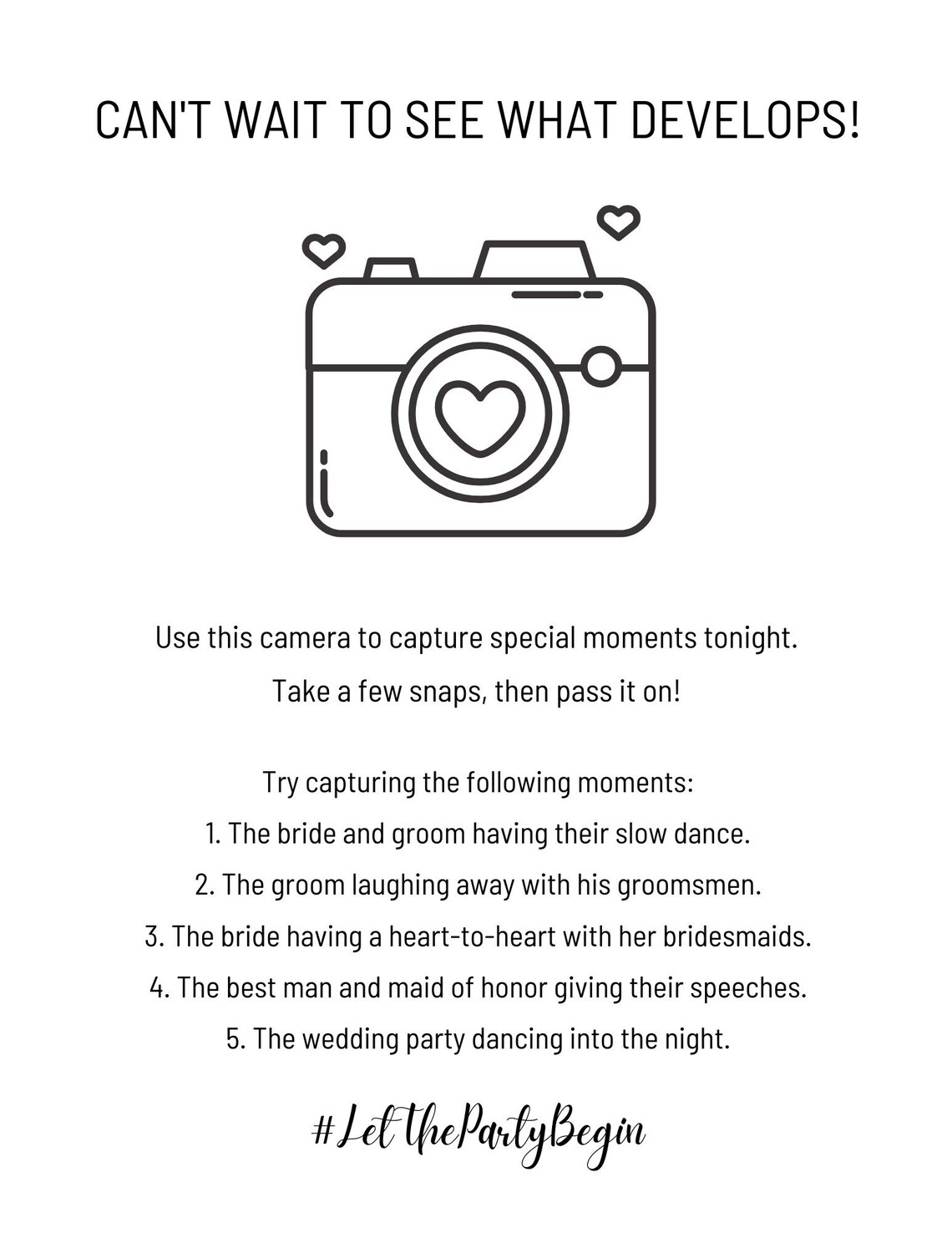 Disposable Camera Sign 2 Etsy