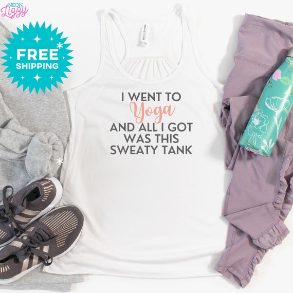 Funny yoga tank tops deals