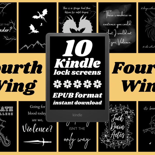 Fourth Wing Inspired Kindle Lock Screen EPUB | Kindle Wallpaper | Kindle Screensaver