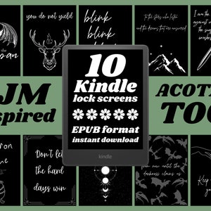 SJM Inspired Kindle Lock Screen EPUB | Kindle Wallpaper | Kindle Screensaver | ACOTAR | Throne of Glass