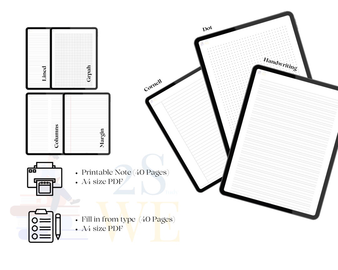 Ultimate Digital/printable A4 Sized Note Taking Templatehyperlinked ...