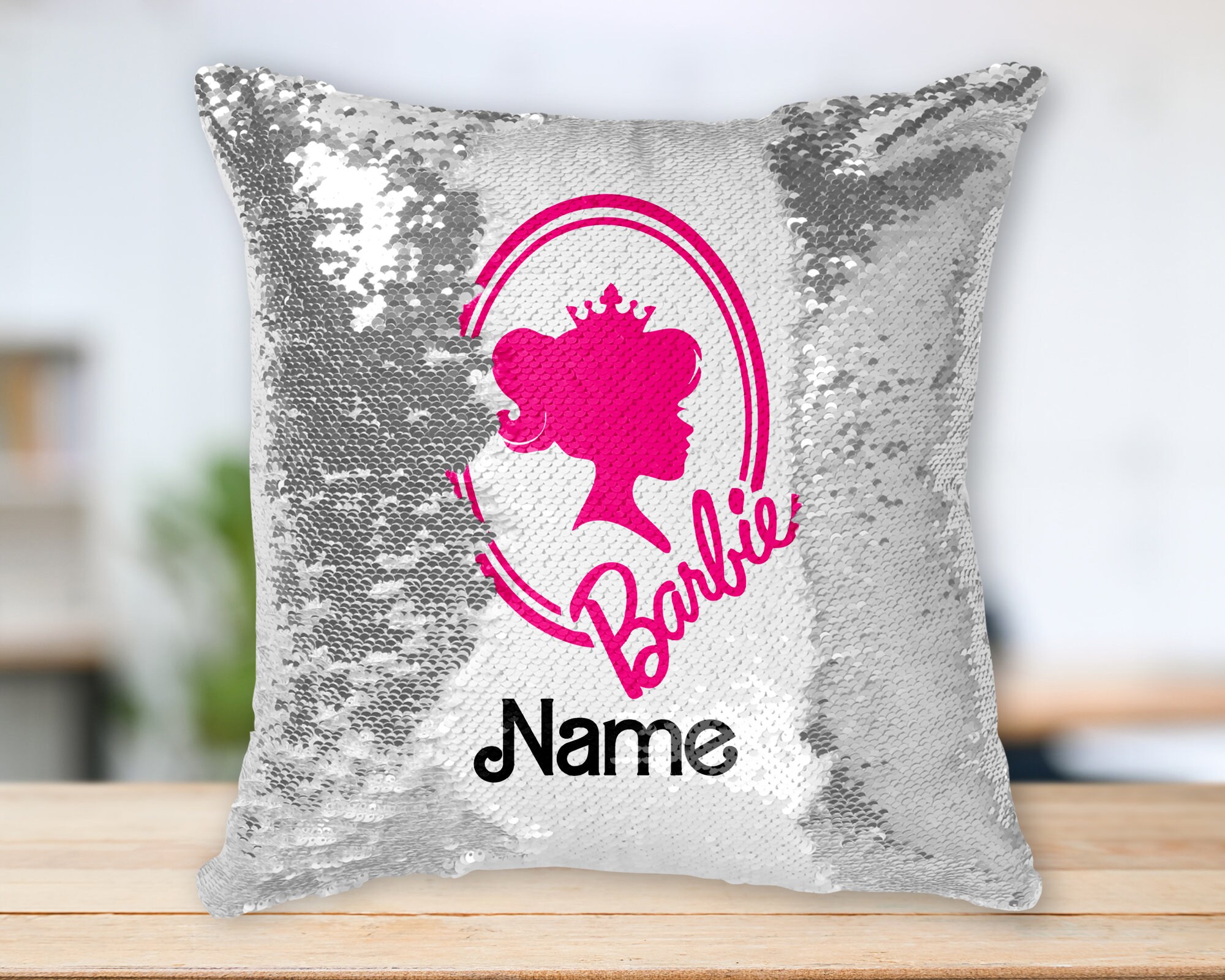 Personalised Barbie Inspired Cushion Cover Any Name Other Designs available