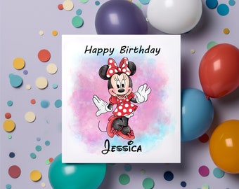 Personalised Minnie Mouse Birthday Card | Son | Daughter | Sister | Brother | Celebration | Celebration