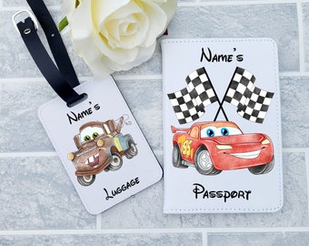 Personalised Cars Passport Holder | Luggage Tag | Any Name | Any Text | Any Picture | Passport Cover | Set OR Individual