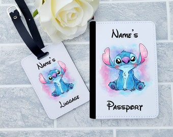 Personalised Stitch Passport Holder | Luggage Tag | Any Name | Any Text | Any Picture | Passport Cover | Set OR Individual