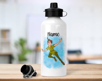 Personalisierte Peter Pan inspirierte Flasche | 600ml | 2 Deckel