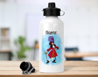 Personalisierte Captain Hook inspirierte Flasche | 600ml | 2 Deckel
