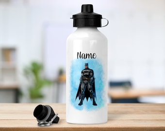 Personalisierte Batman-inspirierte Flasche | 600ml | 2 Deckel