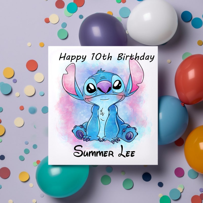 Stitch Birthday Card - Etsy UK