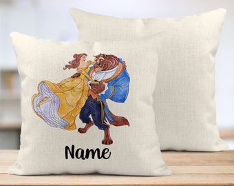 Personalised Beauty & The Beast Inspired Cushion Cover | Any Name | Other Designs available