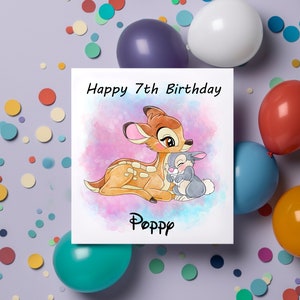 Personalised Bambi & Thumper Birthday Card | Celebration | Birthday