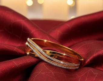 Anti-aanslag infinity-manchet met dubbellaagse zirkoonstenen