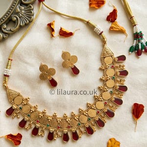 Coin palakka choker traditional necklace set