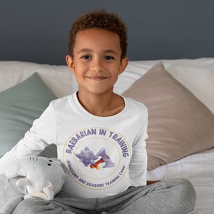 DnD Toddler T-Shirt, D&D &quot;Barbarian in Training&quot; Toddler Tee Shirt, Dungeons and Dragons Toddler Long Sleeve Shirt