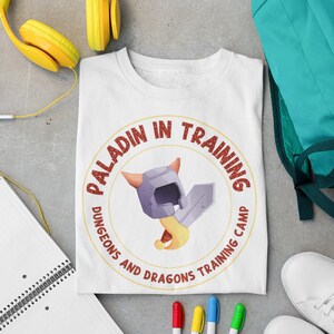 DnD Youth Sized &quot;Paladin in Training&quot; T-Shirt, D&D Kidswear Paladin Tee Shirt, Dungeons and Dragons Youth T-Shirt, D and D Youth Shirt