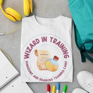 DnD Youth Sized "Wizard in Training" T-Shirt, D&D Kidswear Wizard Tee Shirt, Dungeons and Dragons Youth T-Shirt, D and D Youth Shirt
