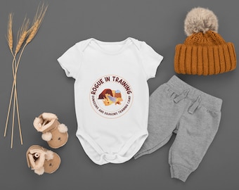 DnD Baby Onesie, D&D Infant &quot;Rogue in Training&quot; Bodysuit, Dungeons and Dragons Rogue Baby Bodysuit