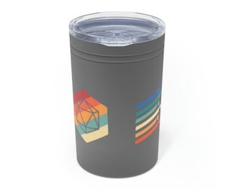 D20-DnD 11 oz Tumbler, Funny Dungeons and Dragons Insulated Cup, D&D Stainless Hot/Cold Coffee Cup