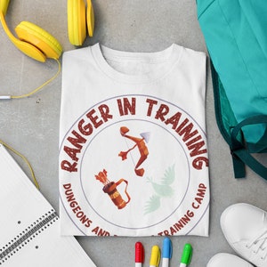 DnD Youth Sized &quot;Ranger in Training&quot; T-Shirt, D&D Kidswear Ranger Tee Shirt, Dungeons and Dragons Youth T-Shirt, D and D Youth Shirt