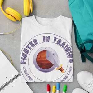 DnD Youth Sized "Fighter in Training" T-Shirt, D&D Kidswear Fighter Tee Shirt, Dungeons and Dragons Youth T-Shirt, D and D Youth Shirt