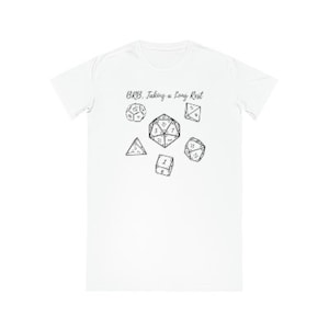 Schlafkleid, D&D Cute Long Rest Schlaf t-Shirt, Schwarz-Weiß-Würfel-Design