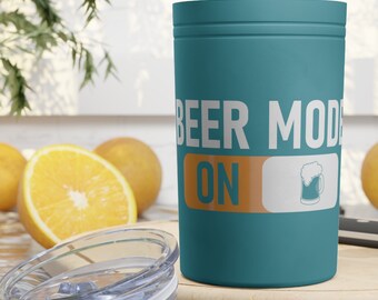 Beer Vacuum Insulated Tumbler, 11 oz Stainless Steel Thermal Tumbler, Cooler Style Travel Cup, Funny Beer Coozie