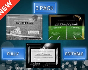 Certificate, Sports Certificate, Award, Editable Digital Download, Team, Trophy, Coach, Team mom, Football, College, High School, Middle