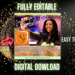 Flyer Editable Digital Download Business Advertising Editable Flyer Service Flyer Design Canva Social Media Post DIY Flyer Instagram Gram