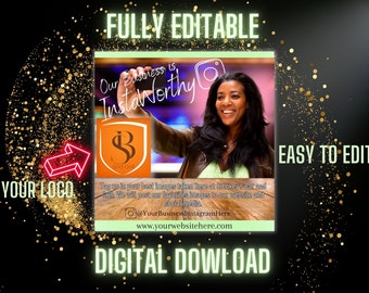 Flyer Editable Digital Download Business Advertising Editable Flyer Service Flyer Design Canva Social Media Post DIY Flyer Instagram Gram