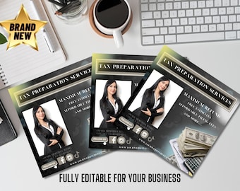 Flyer Tax Season Flyer Tax Flyer Editable Flyer Tax Prep Service Flyer Design Canva Social Media Post DIY Flyer Tax Template Accountant