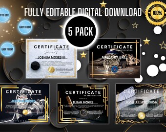 Printable Hockey Award, Hockey Certificate, Hockey Trophy, Award, Sports Award, Hockey Medal, Hockey, Editable Hockey Certificate Template
