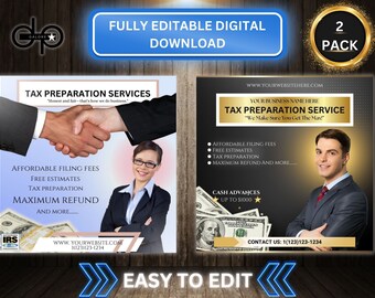 Tax Prep Season Flyer, New Tax Flyer, DIY Flyer Template Design, Credit Repair Flyer, Tax Preparation Service Flyer, Accountant Flyer