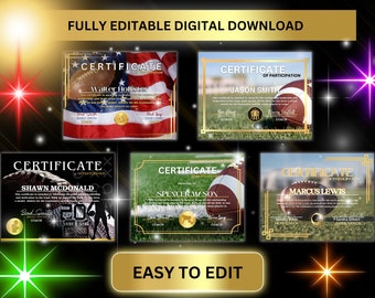 American Football Certificate, Printable awards, Awards, Certificate, Trophy, Editable Football Certificate, Custom Award, Sports Awards