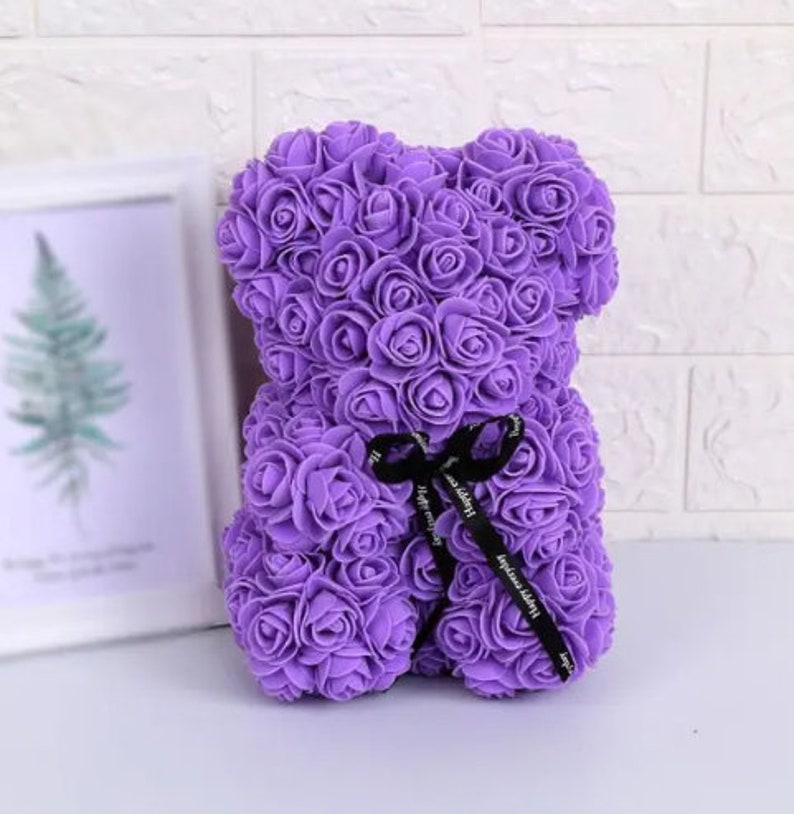 Eternal Rose Bouquet, Floral Teddy Bear, Rose Bear, Scented Artificial