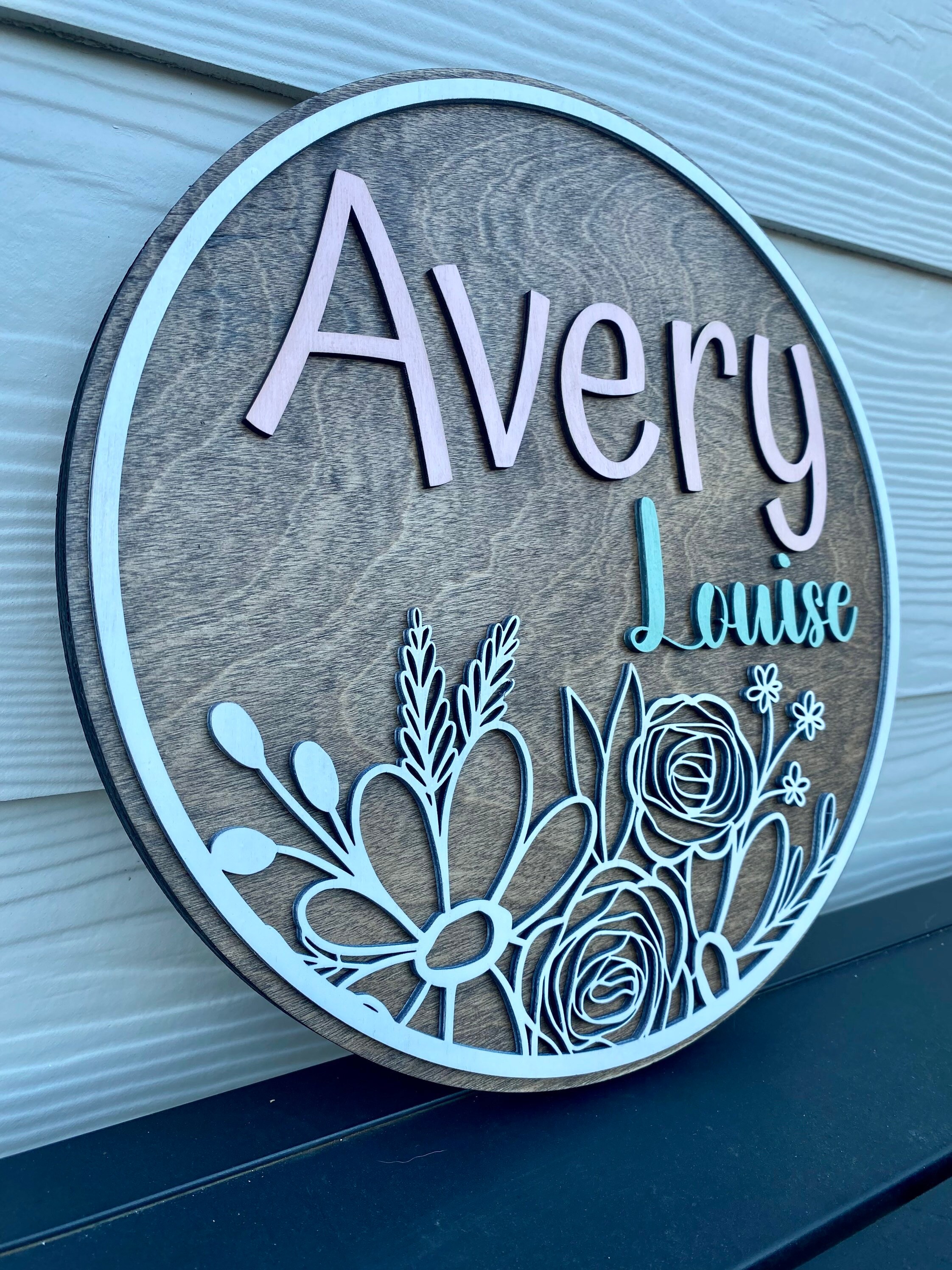 Flowers Name Sign | Nursery Decor | Door Sign - Etsy
