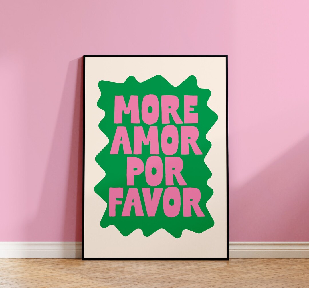 Maximalist Poster Mor Amor Por Favor Modern Eclectic - Etsy