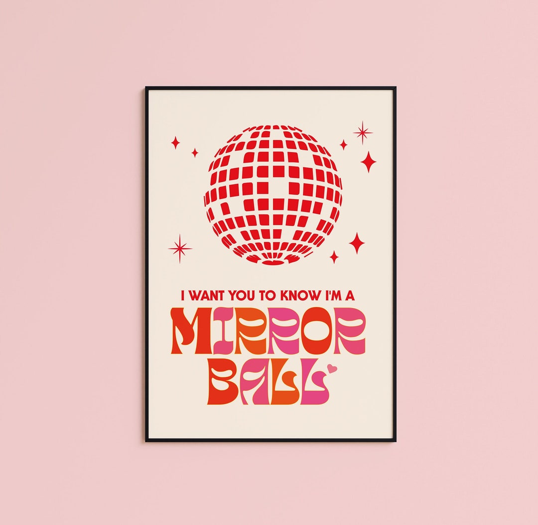 Mirrorball Print. I Want You to Know. Trendy Taylor Pink Wall Etsy