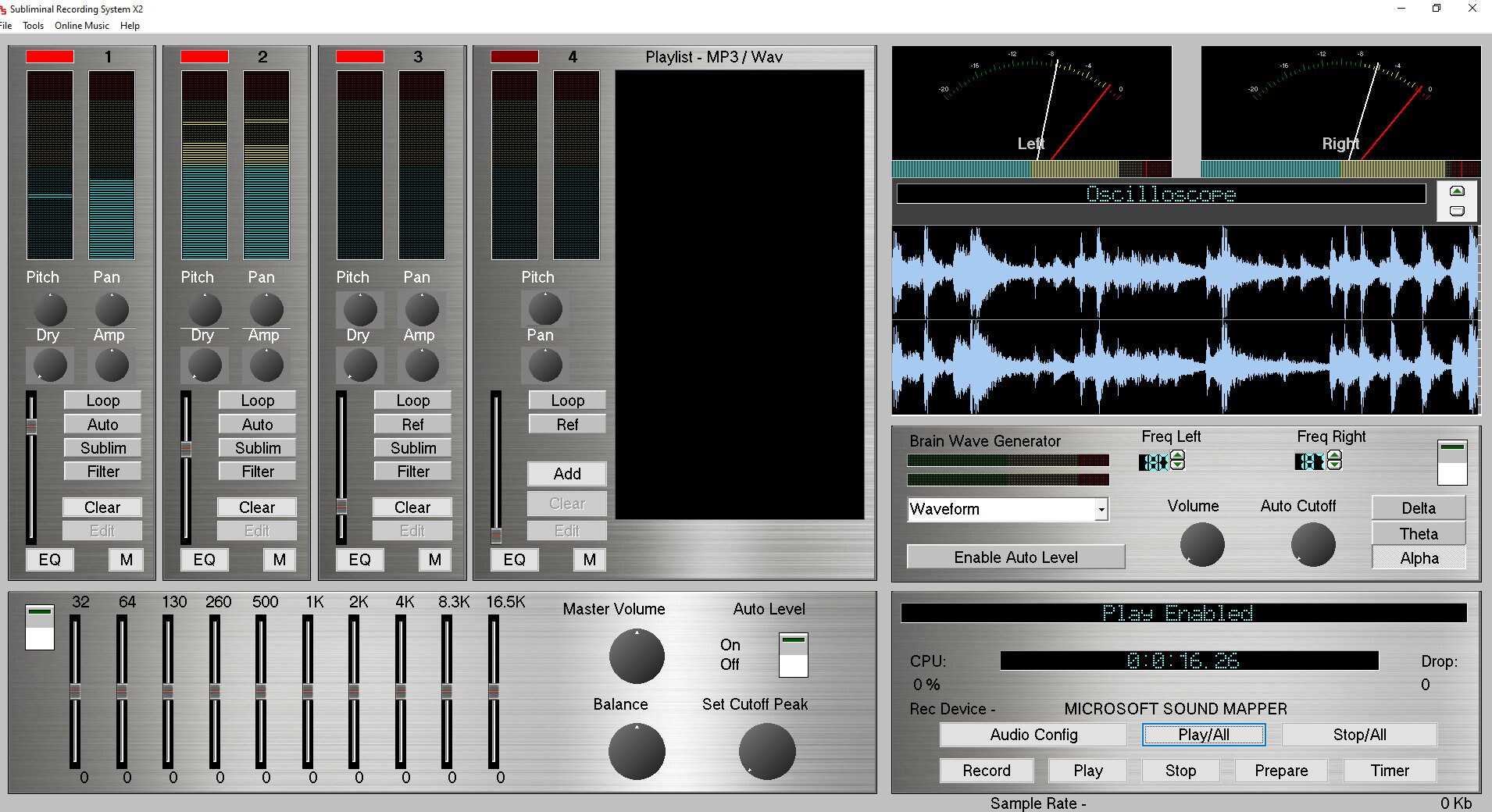 Subliminal Software SUBLIMINAL Recorder Recording System X2 Software Create Your Own ...