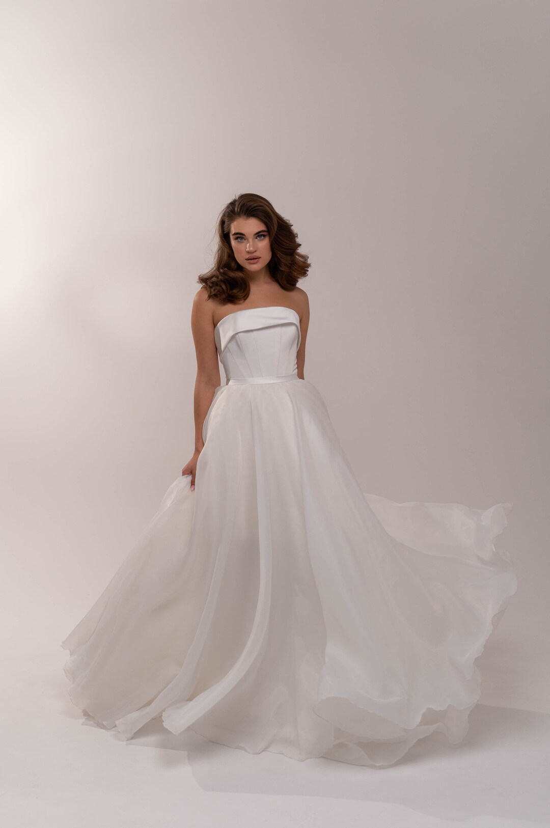 Simple Wedding Dress . Reception Dress Long Wedding Gown Square ...