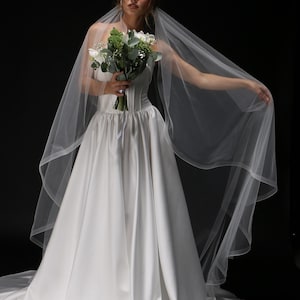 long veil soft tulle flowing elegant shape