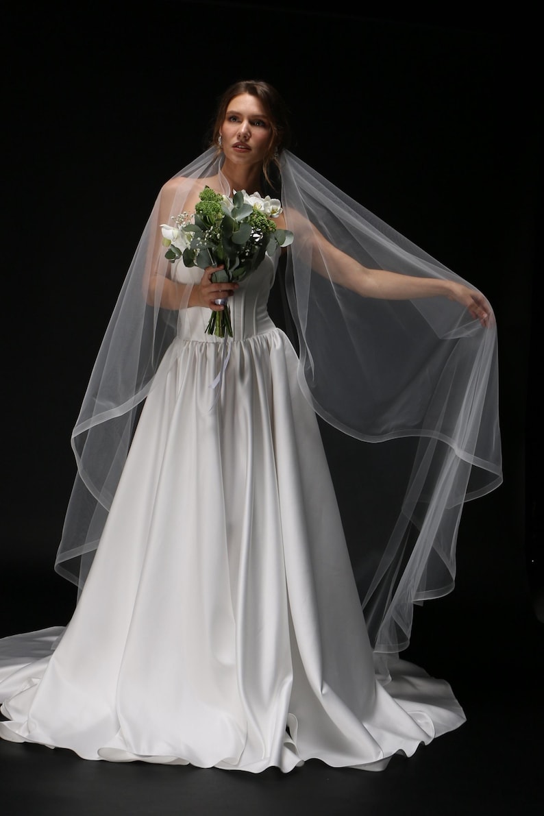 long veil soft tulle flowing elegant shape