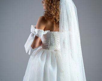 1 tier barely there wedding veil