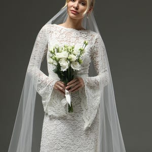 Simple One-Layer  Pencil  Edge Veil – Soft Tulle Bridal Veil in Ivory or White
