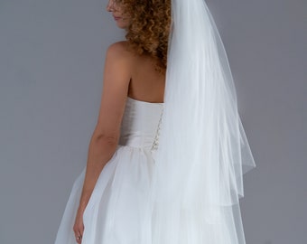 1 tier barely there wedding veil